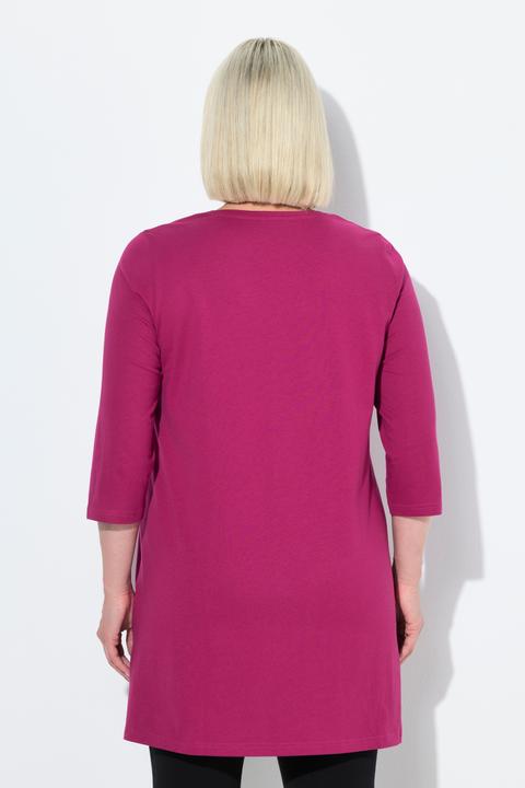 Immagine prodotto Ulla Popken Maglia lunga con scollo a V, maniche a 3/4 e taglio svasato (68)