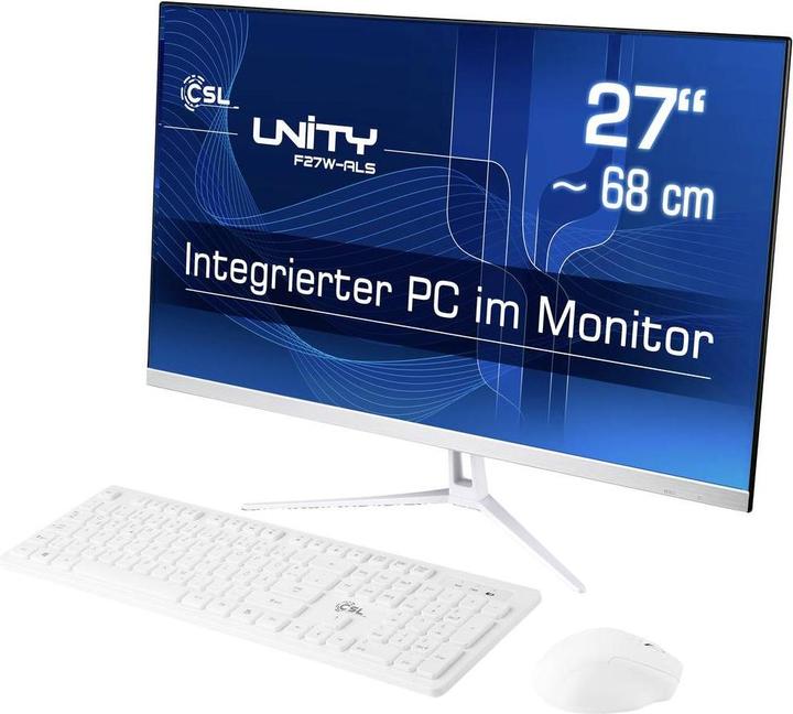 Actual product image CSL All-in-One-PC Unity F27W-ALS / 2000 GB / 32 GB RAM / Win 11 Pro, QWERTZ Layout (DE) (2000 GB, 32 GB, Intel UHD Graphics)