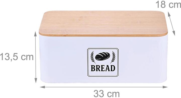 Actual product image Relaxdays Brotkasten mit Bambusdeckel Retro-Design