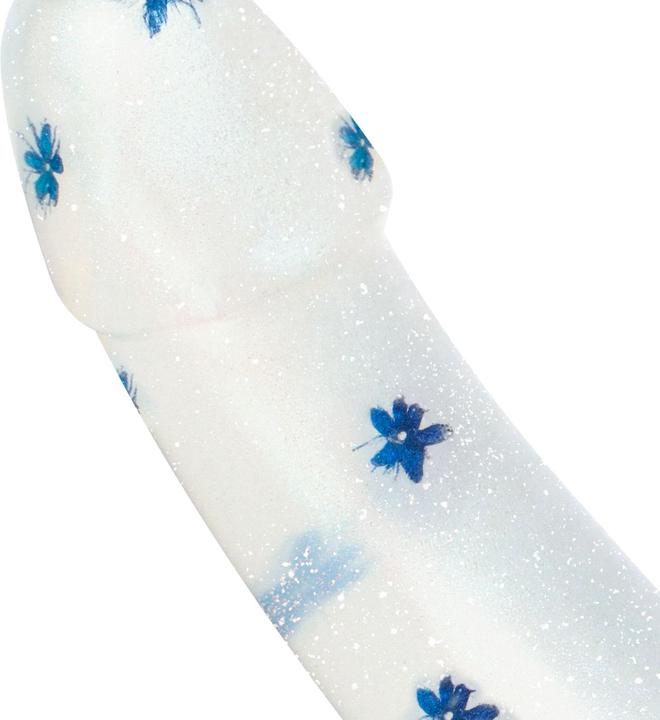 Actual product image Easytoys Dildo Collection - Blossom Bliss - Medium Dildo with Blue Flowers