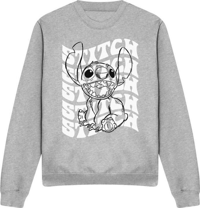Actual product image Lilo & Stitch Unisex Adult Sketch Name Repeat Sweatshirt (XL)