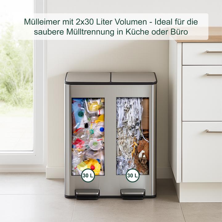 Produktbild Relaxdays Mülleimer 2 x 30 Liter (60 l)