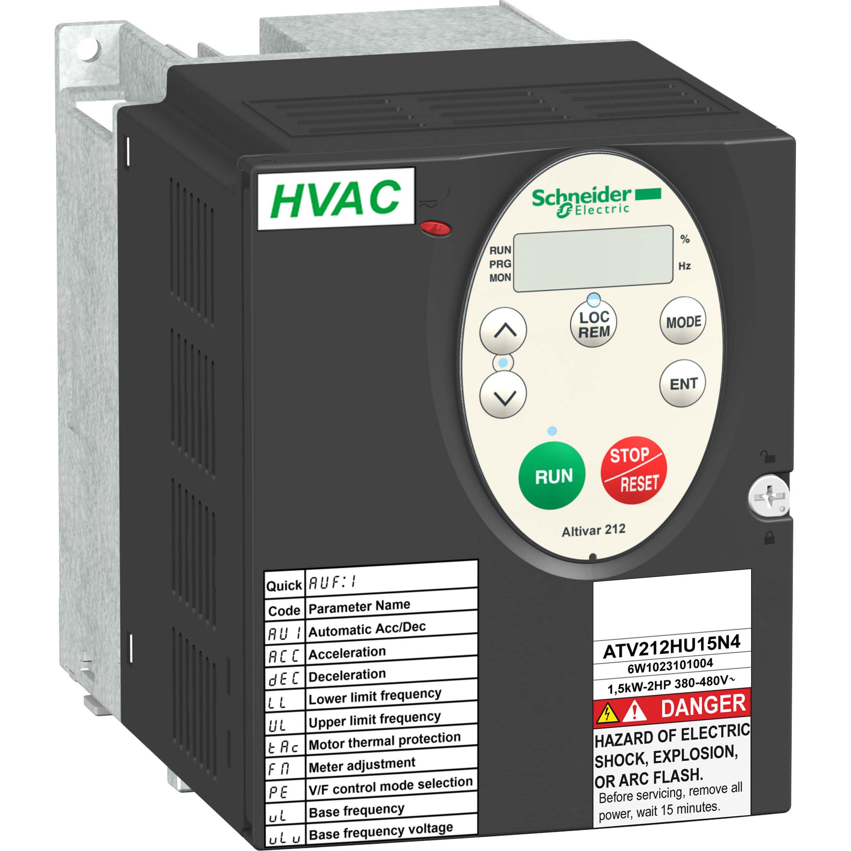 Schneider Electric, Frequenzumrichter, Frequenzumrichter ATV212, 45kW, 480V, 3- ATV212HD45N4