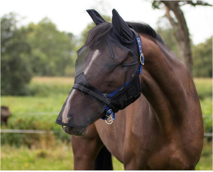 Qhp Fly mask with removable nose guard. XL