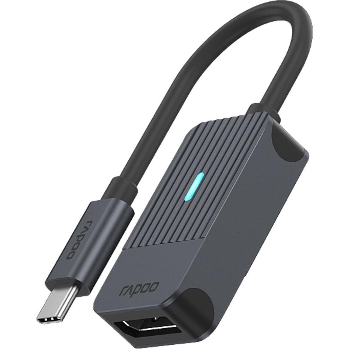 Rapoo Adattatore USB-C USB-C auf DisplayPort (USB-C, 2.60 cm), Adattatore dati + video, Grigio