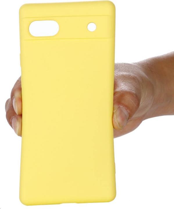 Actual product image Cover-Discount Google Pixel 7a - Silicone Rubber Case yellow (Google Pixel 7a)