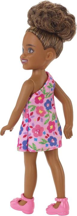Actual product image Mattel Chelsea doll (brunette) in flower print dress, toys for children over 3 years old