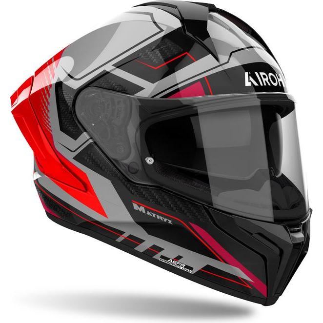 Airoh, Casco da moto, Matryx Rocket Rot glänzender Helm (XS)