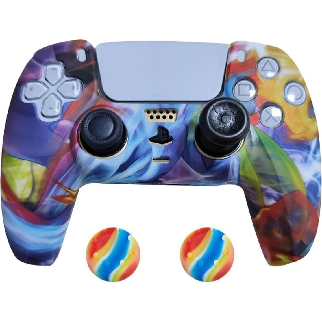 König Design 2 x Schutzhülle für Playstation 5 DualSense Controller Skin Silikon Schutz Motiv (Playstation Classic), Gam...