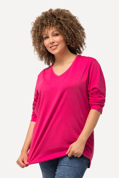 Produktbild Ulla Popken Shirt, V-Ausschnitt, Relaxed, Langarm (68)