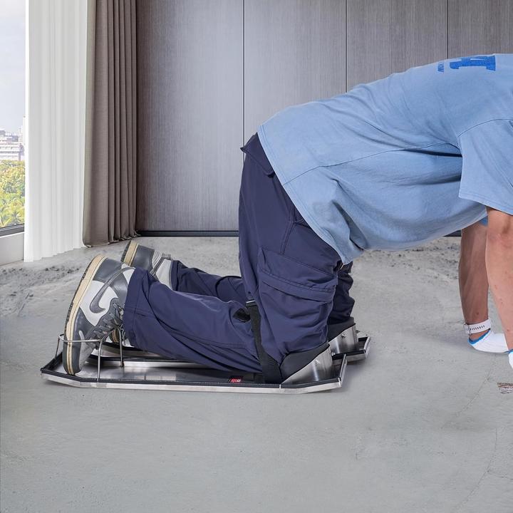 Actual product image Vevor Concrete Knee Boards 30 x 8 Inches Stainless Steel Concrete Gliders