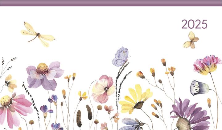 Actual product image Alpha Edition Ladytimer Pad Flower Field 2025 pocket calendar, 15,6x9cm, calendar with 128 pages (1 month / 1 page)