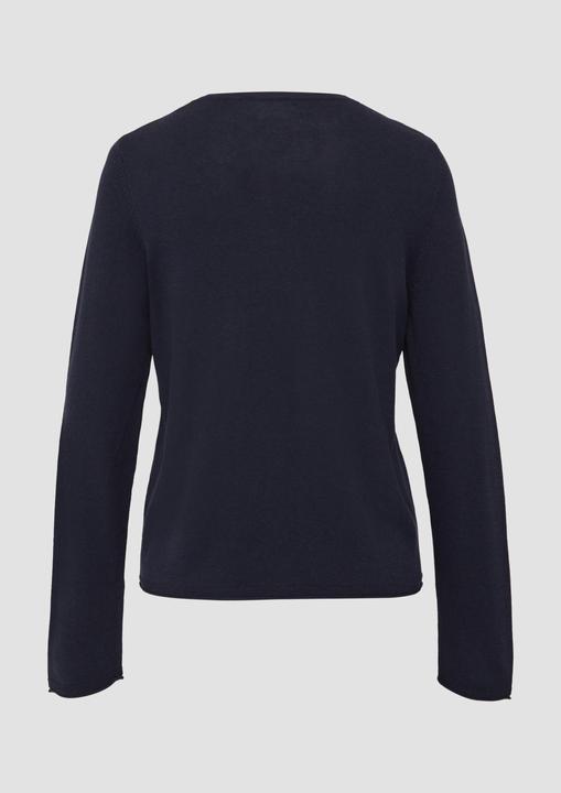 Produktbild S.Oliver Strickpullover Feinstrickpullover mit V-Ausschnitt und Rollkante am Saum (38)
