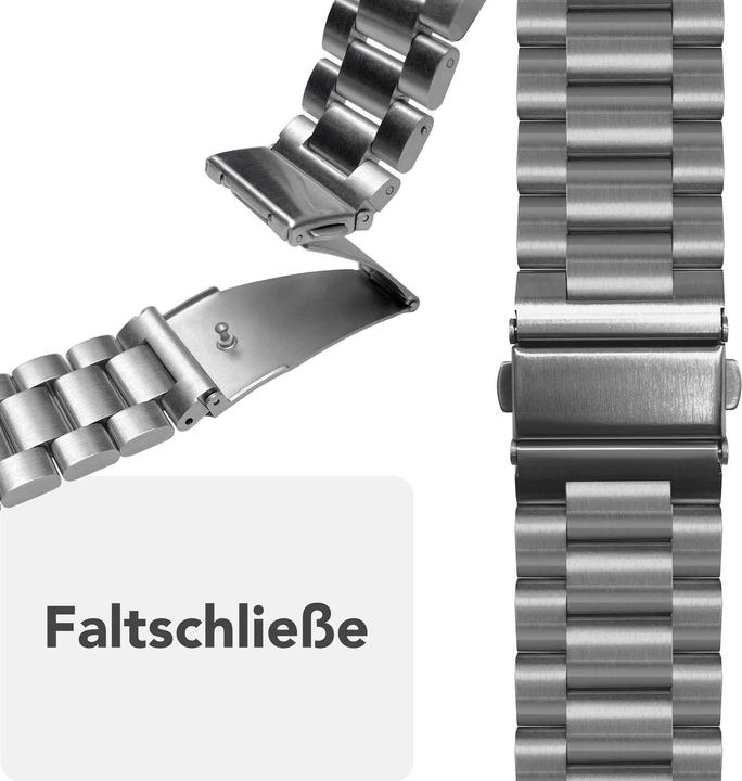 Produktbild Nalia Mova Edelstahl-Armband für Apple Watch, Metallarmband gebürstet - Stabil, Rostfrei & Matt (Edelstahl 316L)