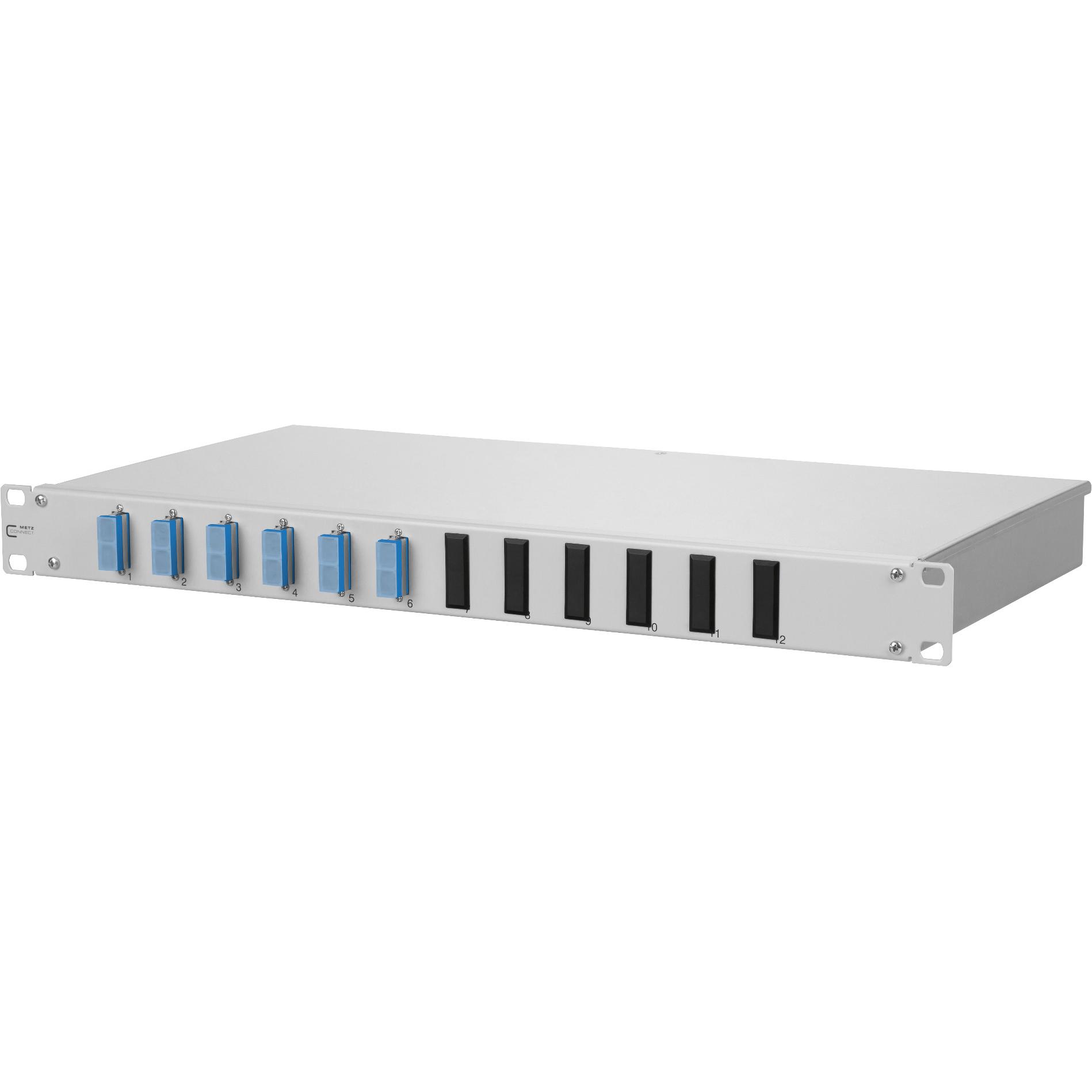 Metz Connect Pannello patch in fibra ottica 6f SC-D 1U OS2 max 6f con pigtail, Accessori per server, Grigio