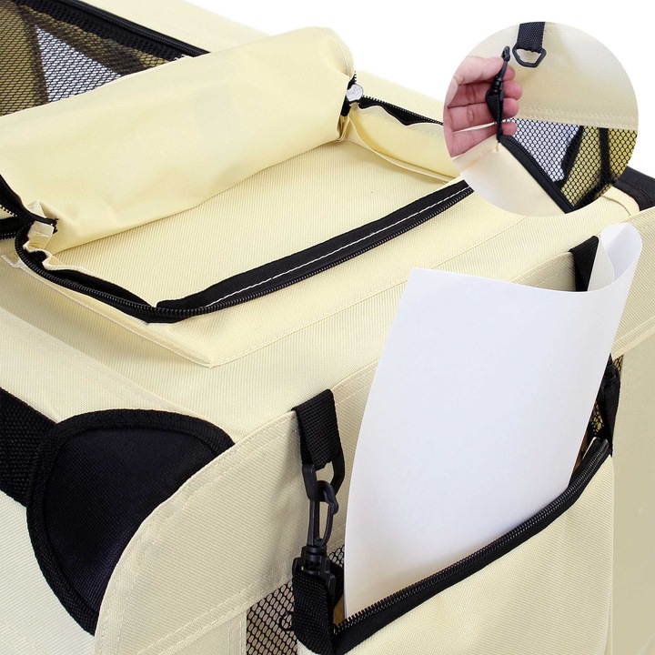 Produktbild Wiltec Fudajo Transportbox XXXL Faltbar Beige 100x69x69cm Hundebox Reisebox Katzenbox (Hund, Faltbar)