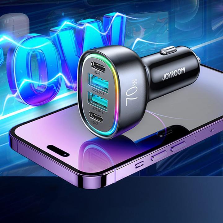 Image du produit Joyroom Chargeur de voiture 70W 4 ports
