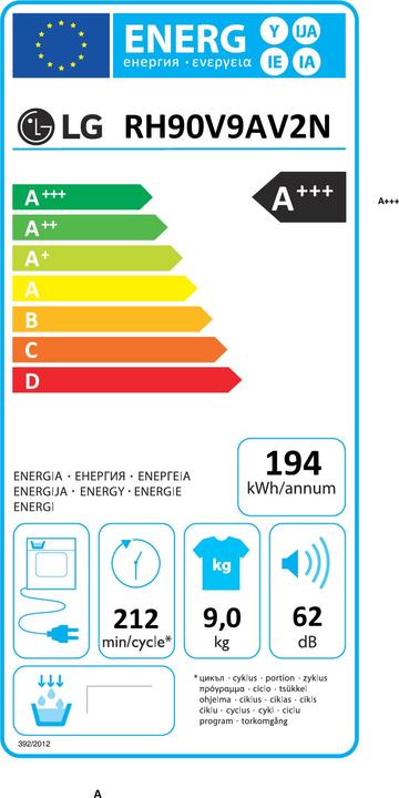 Energy Label H.L Data Storage RH90V9AV2N (9 kg, Right)