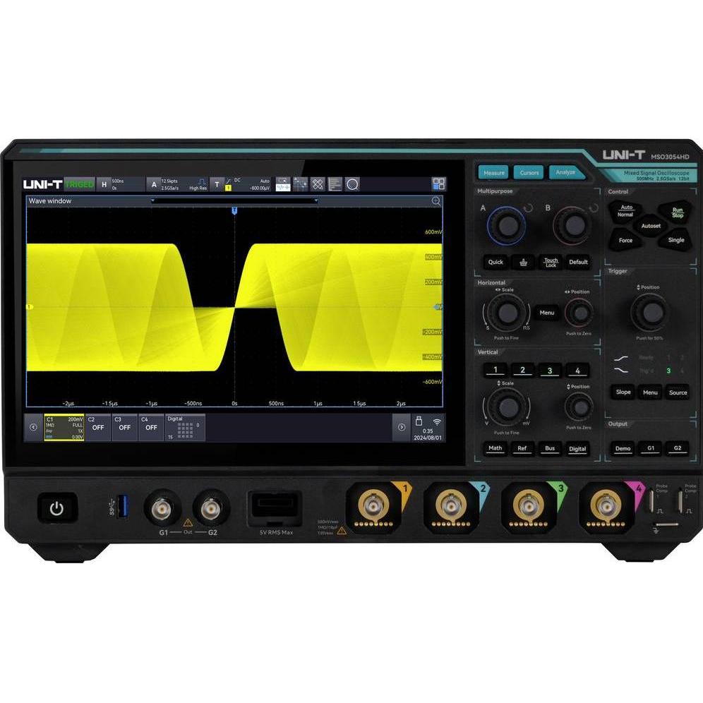 Uni-T, Multimetro, MSO3054HD Digital-Oszilloskop 500 MHz 2.5 GSa/s 500 Mpts 12 Bit 1 St.