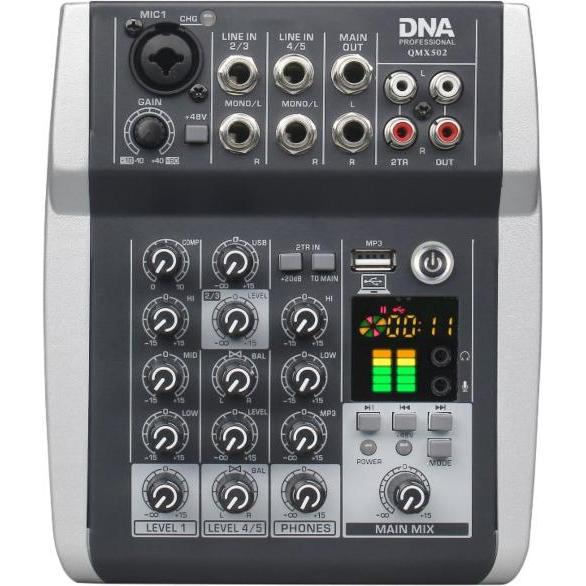No Name DNA QMX502 5-Kanal Analog-Soundmixer Blau, Mixer audio, Blu