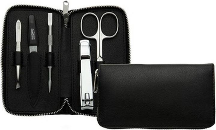 Dukas Schwarzes Maniküreset für Männer Zipper 6 Stück Premium Line