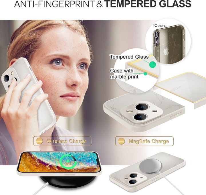 Immagine prodotto Nalia Copertura in vetro temperato effetto marmo (Apple iPhone 14 Plus)