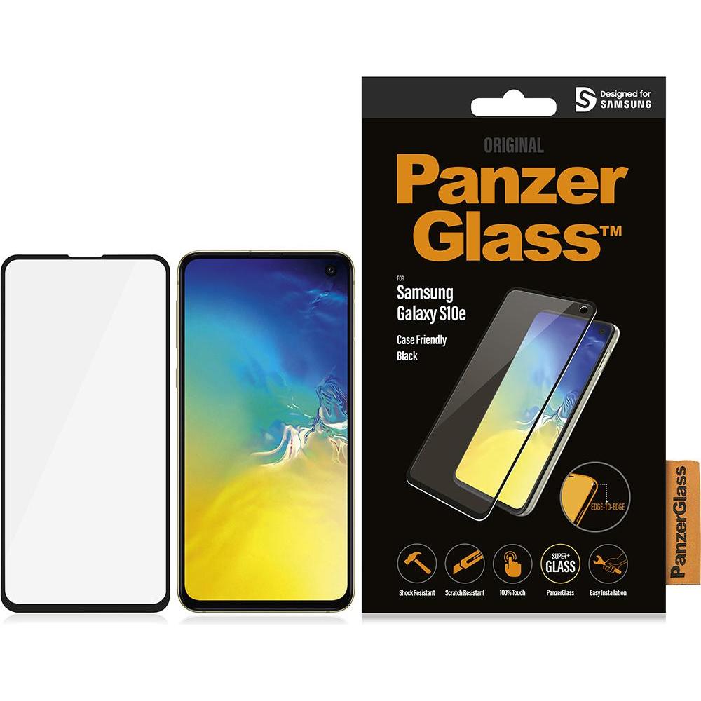 PanzerGlass Edge to Edge (1 Stück, Samsung Galaxy S10e), Smartphone Schutzfolie, Schwarz