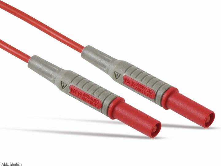 Eneroid Test lead, 2x safety plugs, 4mm, 18AWG, red, 1.5m