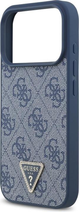 Produktbild Guess - Leather 4G Triangle Strass MagSafe (GUHMP17LP4TDPLB) - iPhone 17 Pro - Blue (Apple iPhone 17 Pro)