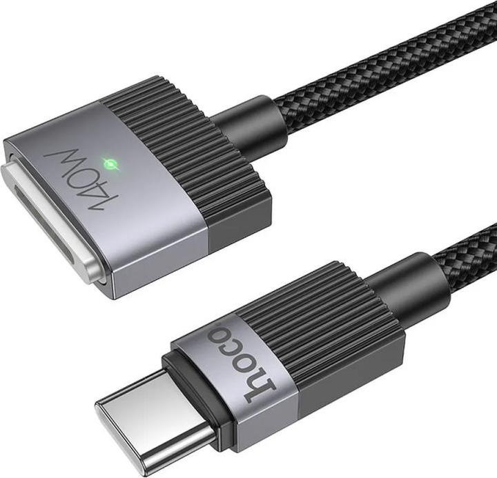 Actual product image Hoco Cable Cable USB C to Mag3 5A 140W magnetic 1,8 m U141 black (1.80 m, 140 W)
