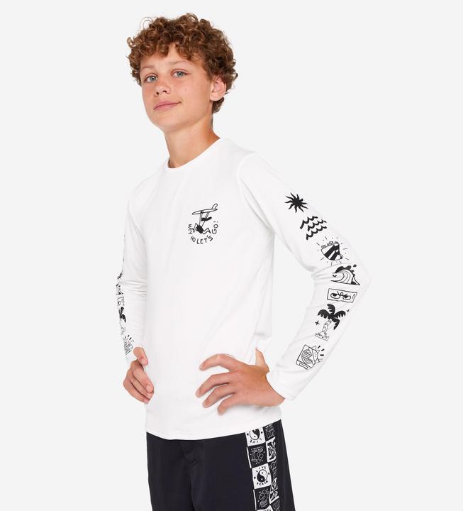 Image du produit Olaian T-shirt anti UV manches courtes surf Junior - 100 Quiver blanc (140)