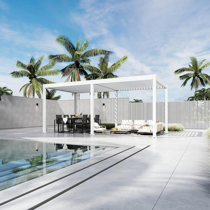 Immagine prodotto Weide elektrische Pergola 3x6m Weiss mit LED (600 cm, 300 cm)