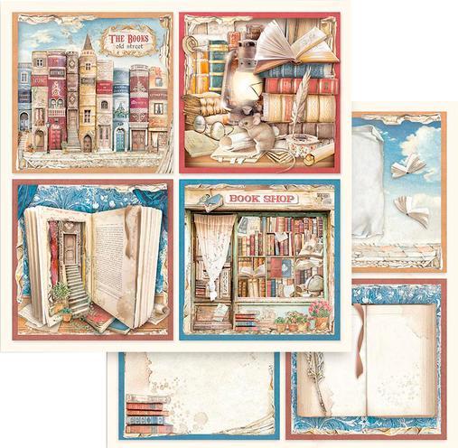 Image du produit Stamperia Bloc de scrapbooking "Bibliothèque Vintage", 10 feuilles, 30,5 x 30,5 cm (190 g/m², 10 x)