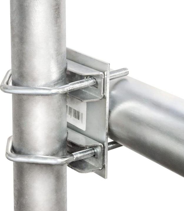 Immagine prodotto Palo in acciaio 50cm con 2 morsetti a denti per ringhiera (Specchi + antenne Montaggio)