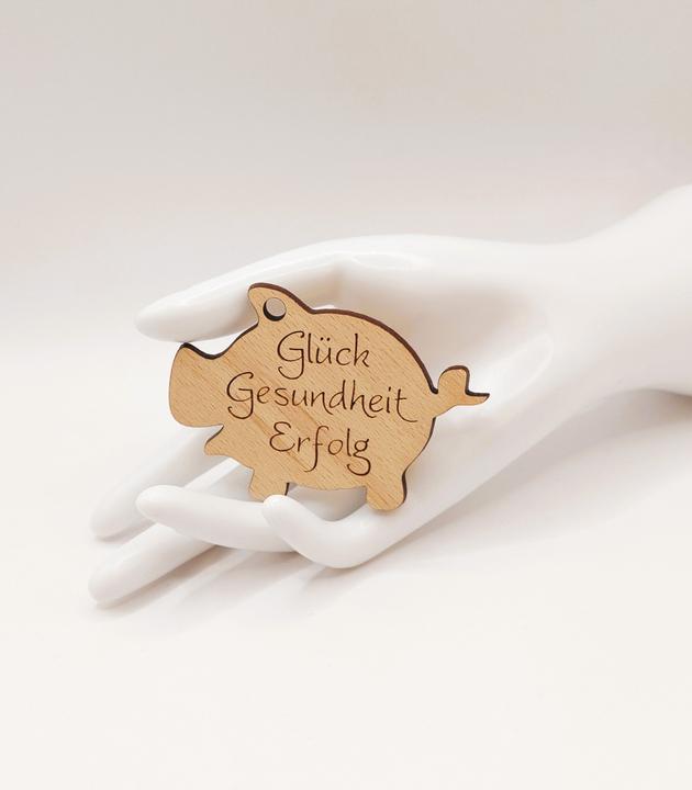 Image du produit ZNatur Cochon porte-bonheur Pendentif Cadeau Décoration avec gravure Bonheur Santé Succès No.63