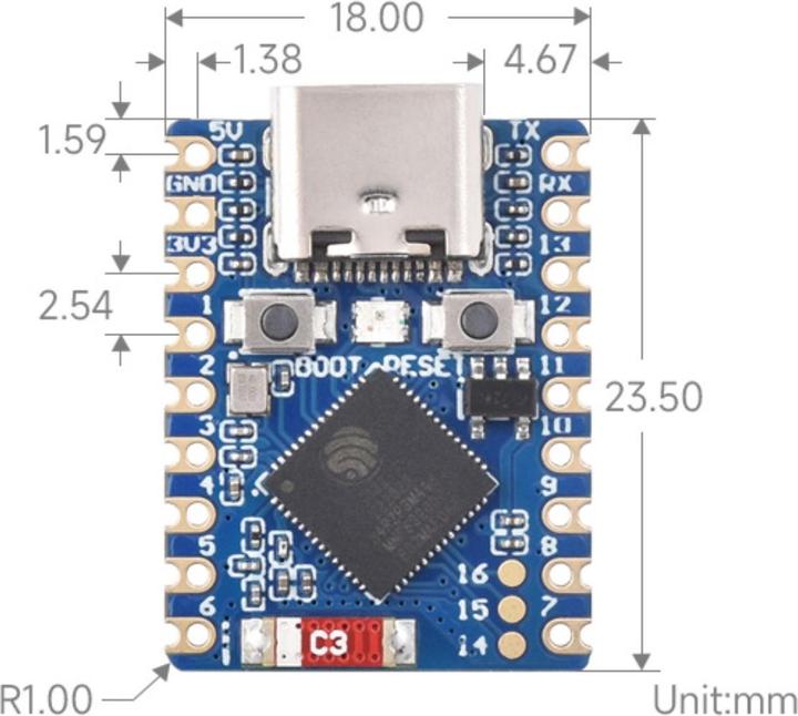 Produktbild WaveShare ESP32-S3 Zero Entwicklungsboard