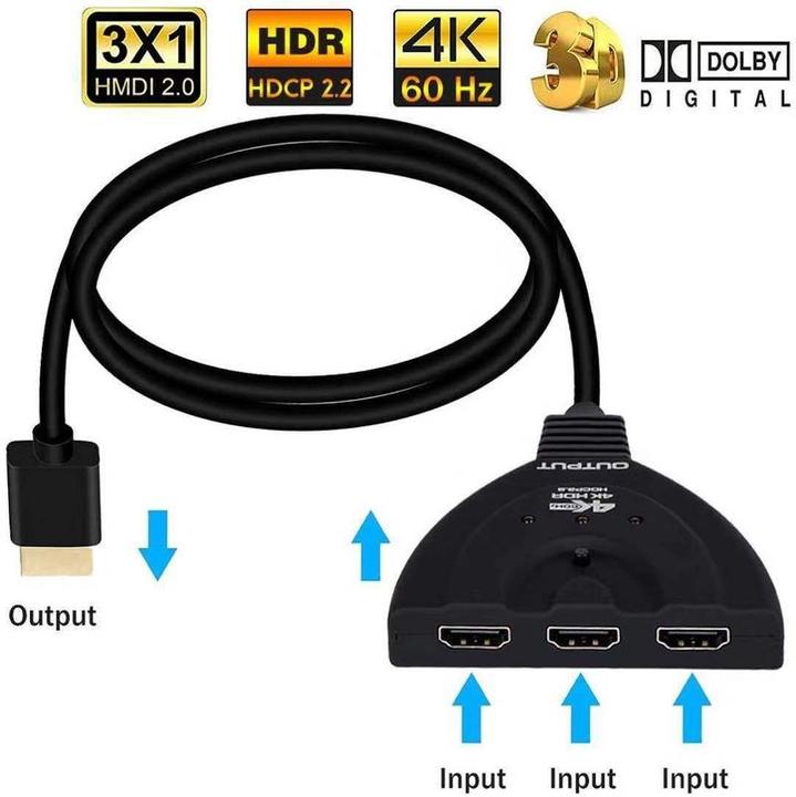 Produktbild Hermex Switch 3in1 HDMI 4K 60Hz Wandler Konverter Verteiler