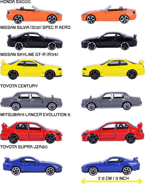 Produktbild Majorette JDM Legends Premium Cars, 6-sort.