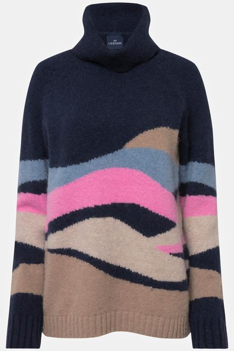 Produktbild Laurasøn Pullover, Wellen-Muster, Rollkragen, Raglan-Langarm (L)