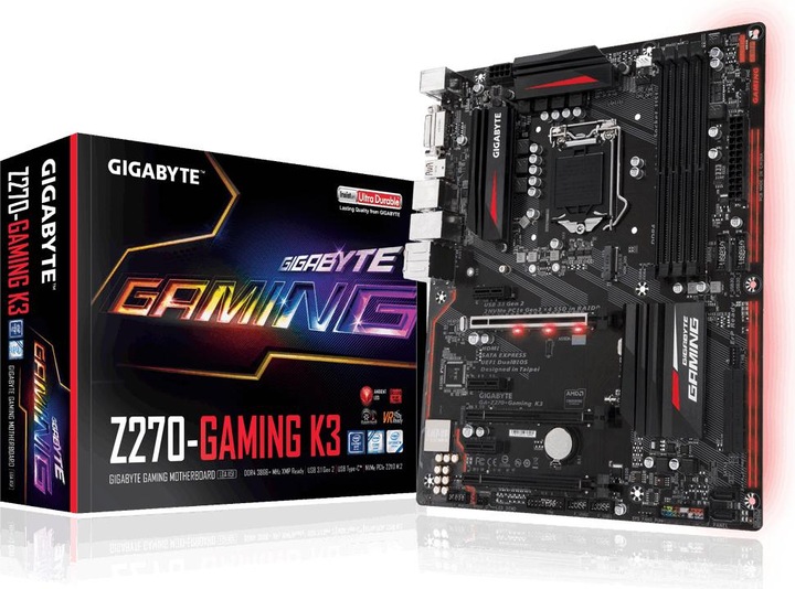 Image du produit Gigabyte GA-Z270-Gaming K3, ATX, LGA1151 (LGA 1151, Intel Z270 Express, ATX)