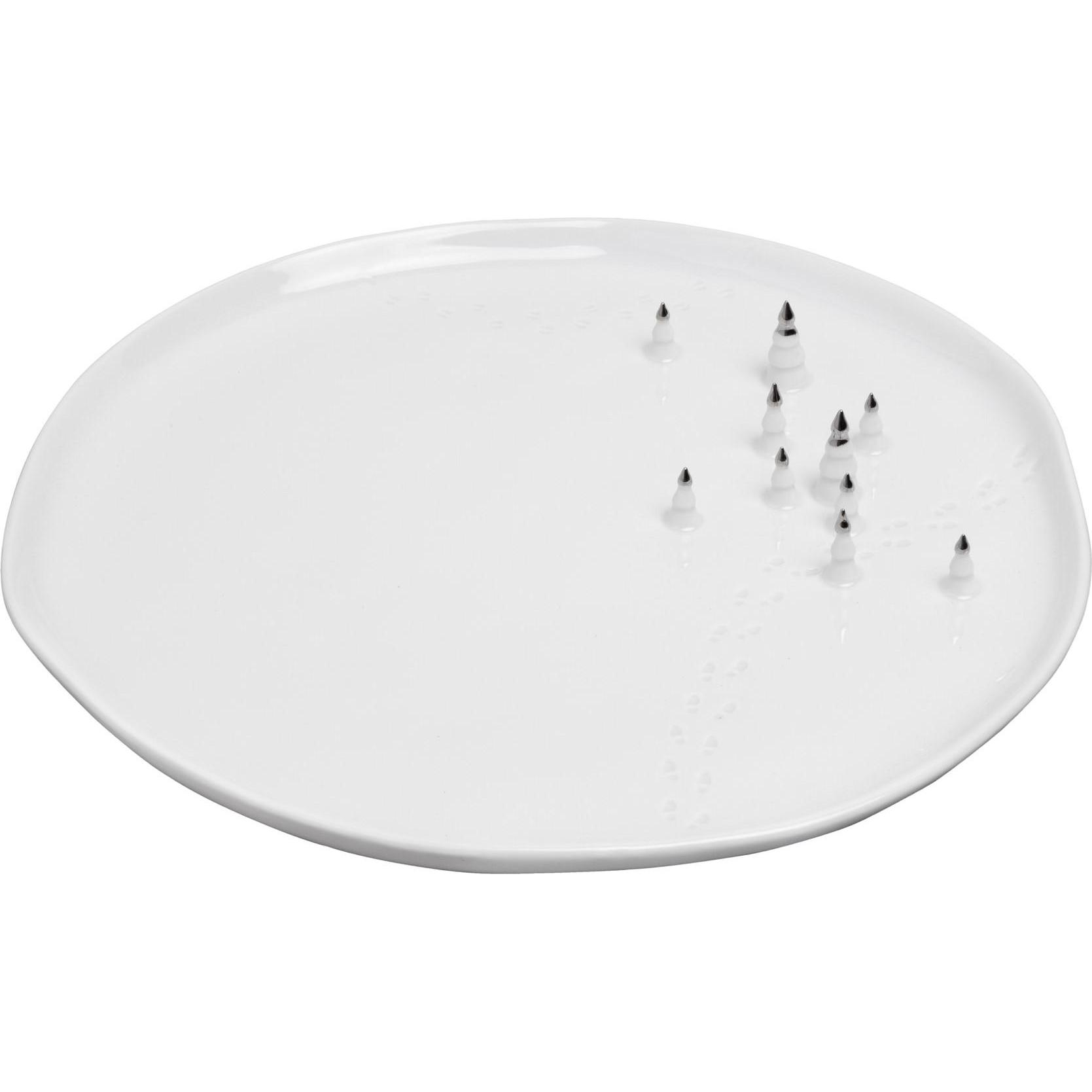 Räder Wheels Porcelain Layers Plate Firs, Silver, White, 1, Piatti, Argento