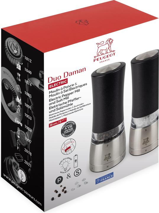 Actual product image Peugeot DAMAN Duo electric pepper and salt mill (Salt, Pepper)