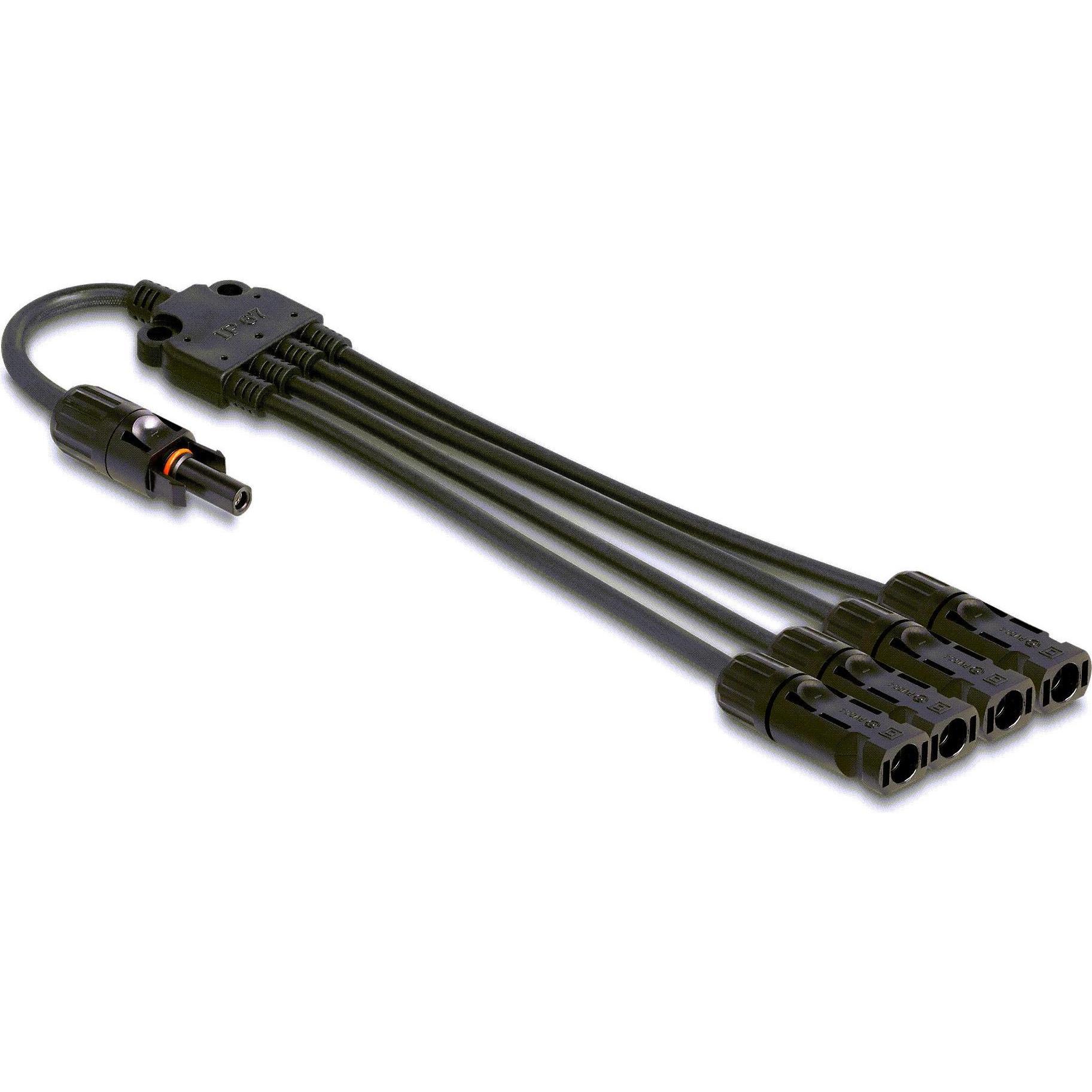 Delock DL4 Solar Splitter Kabel 1 x Buchse zu 4 x Stecker 50 cm schwarz, Elektronikkabel + Stecker, Schwarz