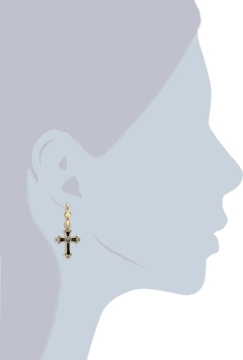 Image du produit Lulu & Jane Croix pour femme en alliage de métal et de verre or jaune - 29245 (Alliage métallique)