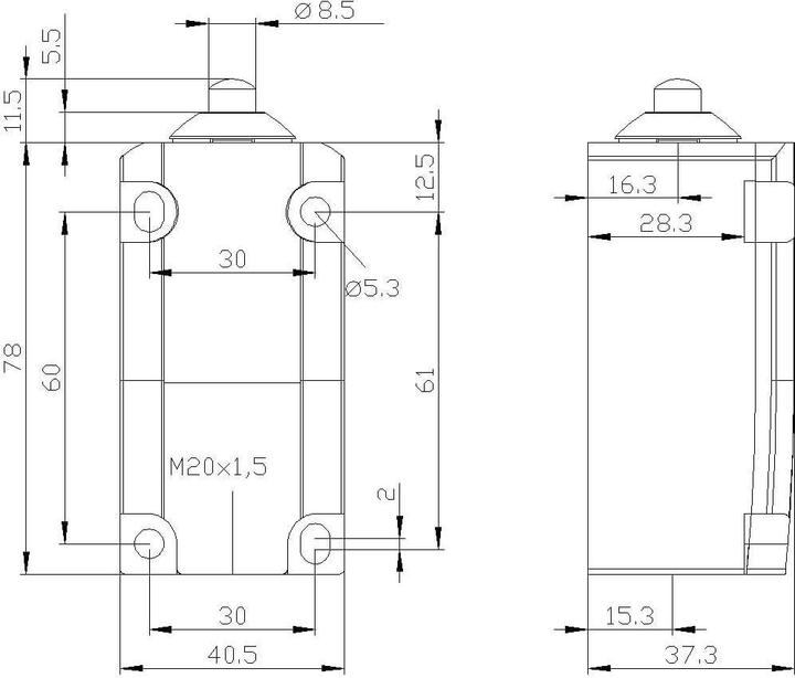 Produktbild Siemens Positionsschalter 40mm Einfachstössel