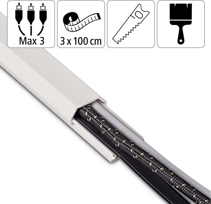 Actual product image Hama PVC cable duct, square (Duct, 100 cm)