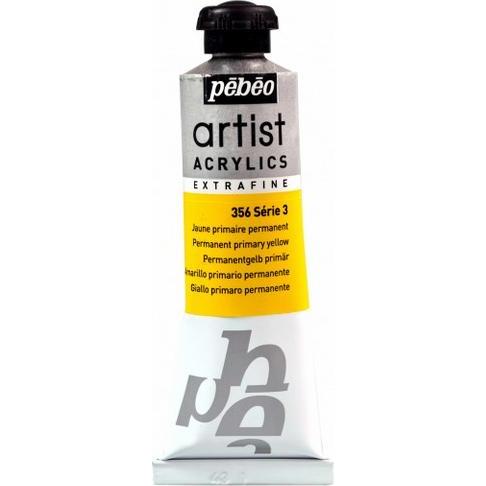 Pebeo, Künstlerfarbe + Bastelfarbe, Artist Acrylics Extrafein Acrylfarben (Primär Permanentgelb, 37 ml)