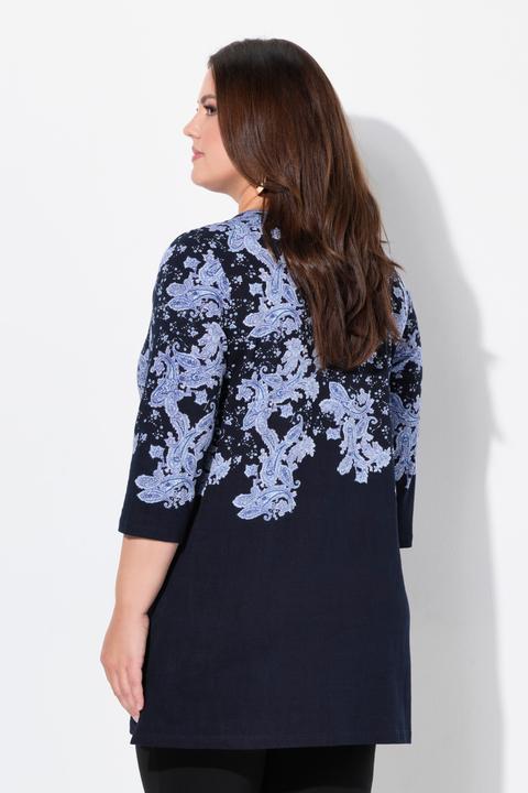 Produktbild Ulla Popken Longshirt, bedruckt, A-Linie, Tunika-Ausschnitt, 3/4-Arm (68)