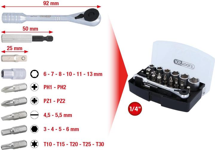 Produktbild KS Tools 1/4 Bit-Satz 911.2010 (1/4")
