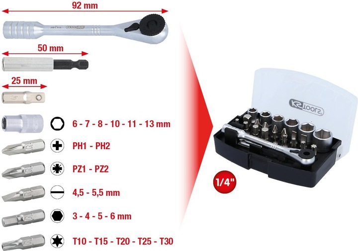 Immagine prodotto KS Tools 1/4 Bit Set 911.2010 (1/4")